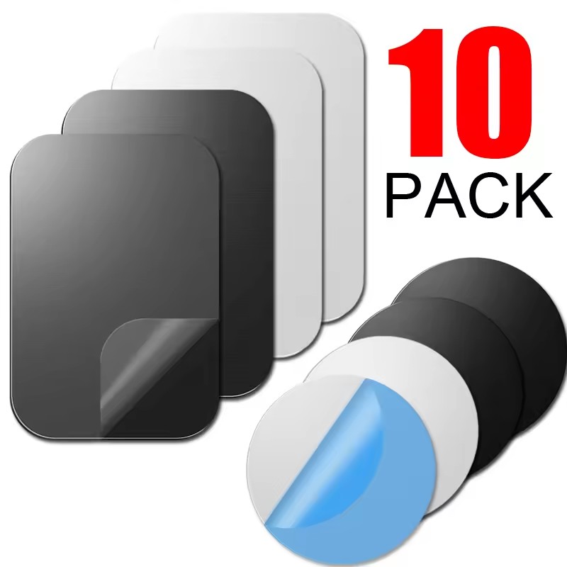Tablet Phone Accessories - แผ่นโลหะสำหรับที่ยึดโทรศัพท์ในรถยนต์แบบแม่เหล็ก แผ่นเหล็กบางแบบสติ๊กเกอร์สำหรับแม่เหล็ก แท็บเล็ต โทรศัพท์ตั้งโต๊ะ ที่ยึดโทรศัพท์ในรถยนต์ แบบวงกลม