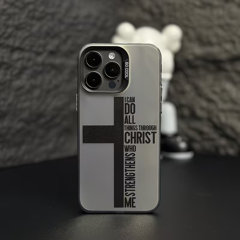 Apple Iphone 15 Pro Max - เคสโทรศัพท์กันรอยนิ้วมือ ลายกางเขน สำหรับ iPhone 17 16