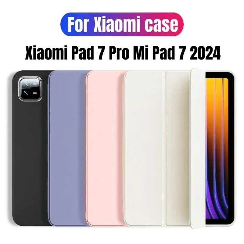 Mi Tablet Accessories - สําหรับXiaomi Pad 7 กรณี 2024 ฝาครอบPUป้องกันสําหรับCoque