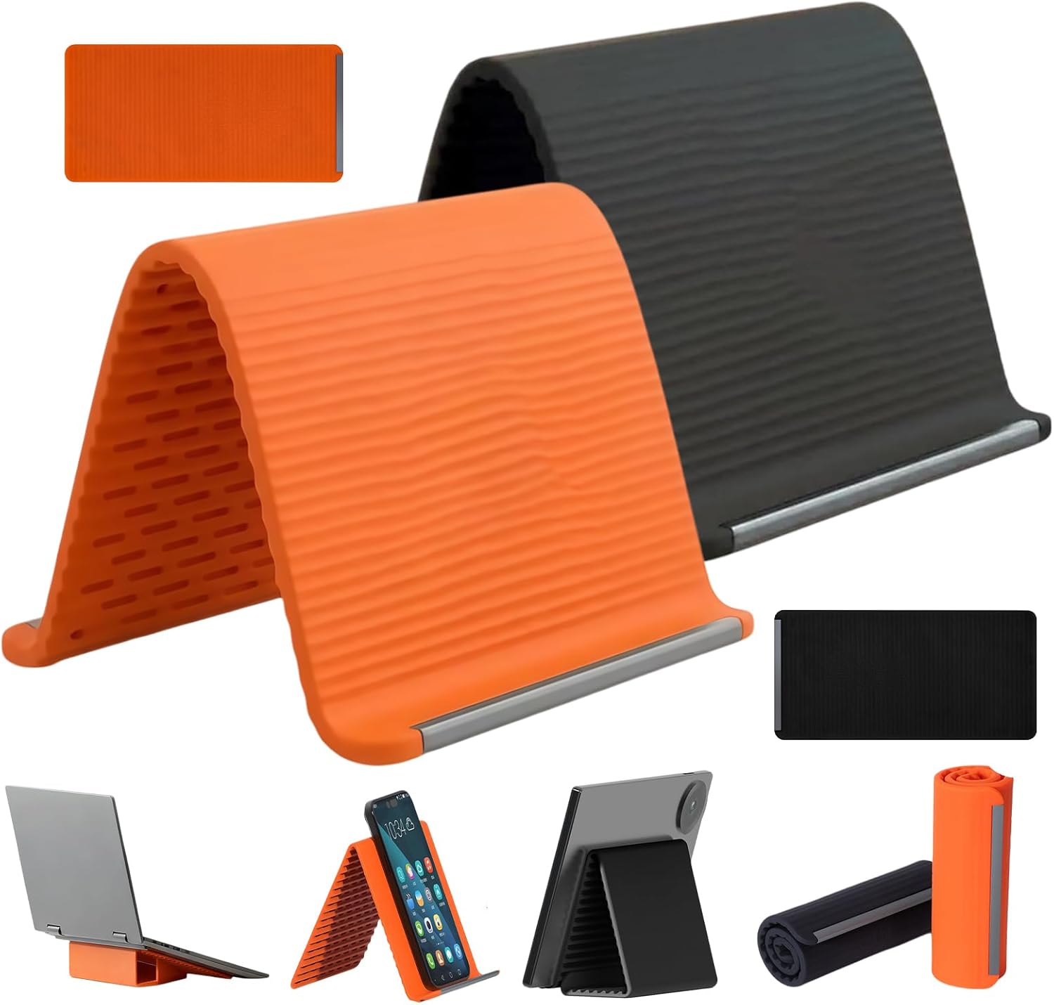 Useful Tablet Accessories - ขาตั้งโทรศัพท์มือถือและแท็บเล็ตแบบพับได้ ปรับเปลี่ยนรูปแบบได้ ใช้งานได้หลากหลาย พกพาสะดวก เหมาะสำหรับการเดินทาง ใช้งานในออฟฟิศ