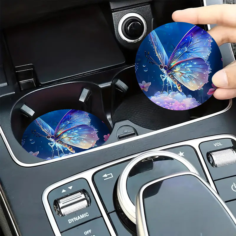 2 ชิ้น ที่รองแก้วรถลายผีเสื้อส - Unique Table Accessories บทวิจารณ์และราคา